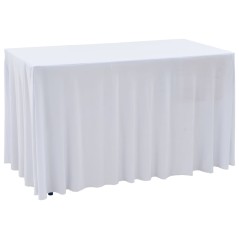 Capa extensível para mesa c/ camilha 2 pcs 243x76x74 cm branco