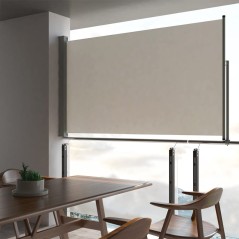 Toldo lateral retrátil para pátio 140x300 cm creme