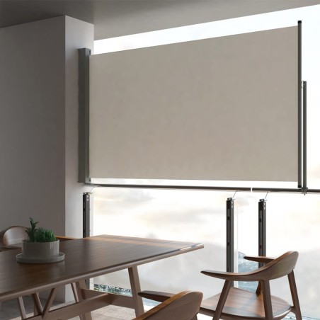 Toldo lateral retrátil para pátio 140x300 cm creme