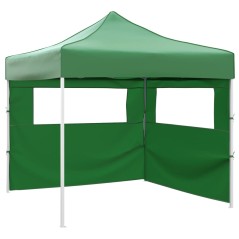 Tenda dobrável com 2 paredes 3x3 m verde