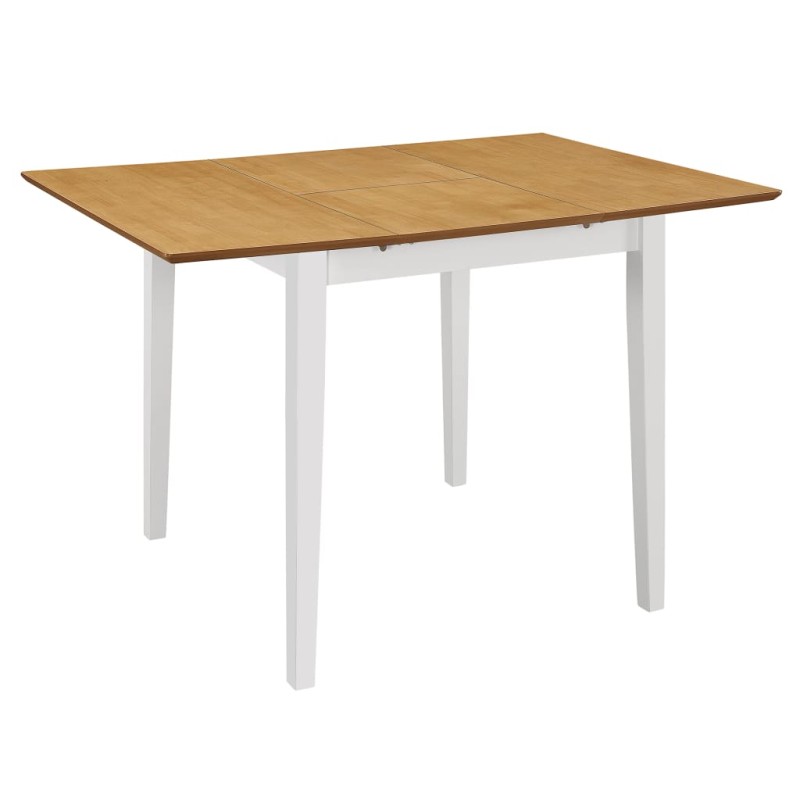 Mesa de jantar extensível (80-120)x80x74 cm MDF branco-Mesas de cozinha e de sala de jantar-Home Retail