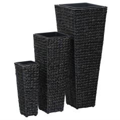 Vasos/floreiras 3 pcs jacinto de água preto