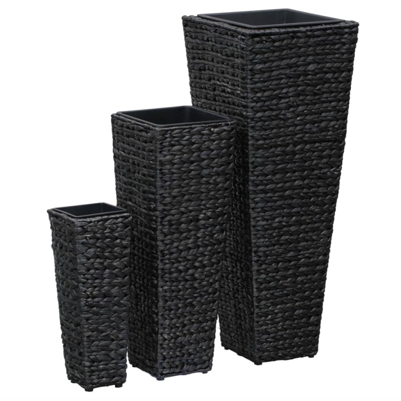 Vasos/floreiras 3 pcs jacinto de água preto-Vasos e floreiras-Home Retail