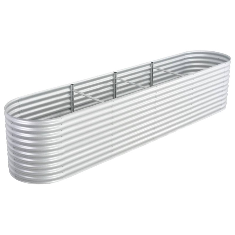 Canteiro elevado de jardim aço galvanizado 400x80x81cm prateado-Vasos e floreiras-Home Retail