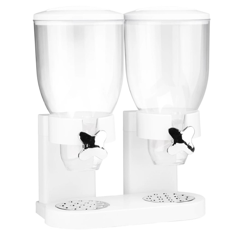 HI Dispensador de cereais duplo 2 x 3,5 L branco-Armários para alimentos-Home Retail