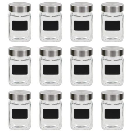 Frascos de vidro com autocolante 12 pcs 300 ml