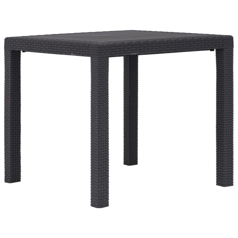 Mesa de jardim 79x79x72 cm plástico castanho com aspeto de vime-Mesas de jardim-Home Retail