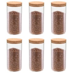 Frascos de vidro com tampas de cortiça 6 pcs 1400 ml