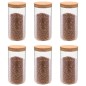 Frascos de vidro com tampas de cortiça 6 pcs 1400 ml