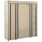 Roupeiro c/ compartimentos e varões 150x45x176 cm tecido creme