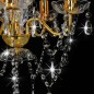 Lustre com contas de cristal redondo 5 x E14 dourado