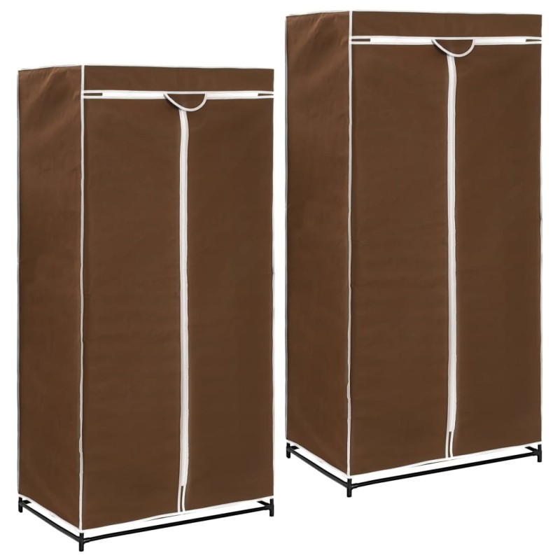 Roupeiros 2 pcs 75x50x160 cm castanho-Guarda-roupas-Home Retail