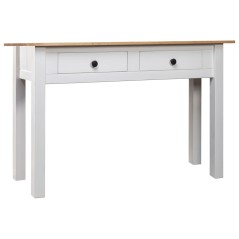 Mesa consola 110x40x72 cm pinho maciço Panama branco