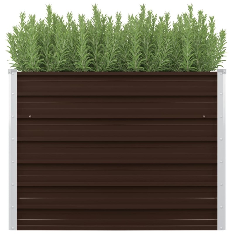 Canteiro elevado de jardim aço galvanizado 100x40x77cm castanho-Vasos e floreiras-Home Retail