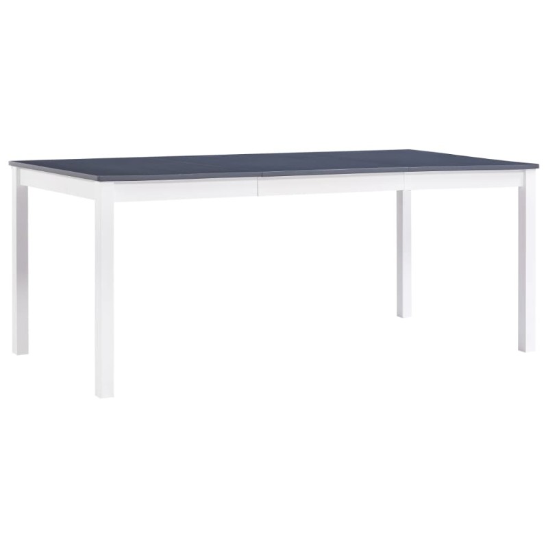 Mesa de jantar 180x90x73 cm madeira de pinho branco e cinzento-Mesas de cozinha e de sala de jantar-Home Retail