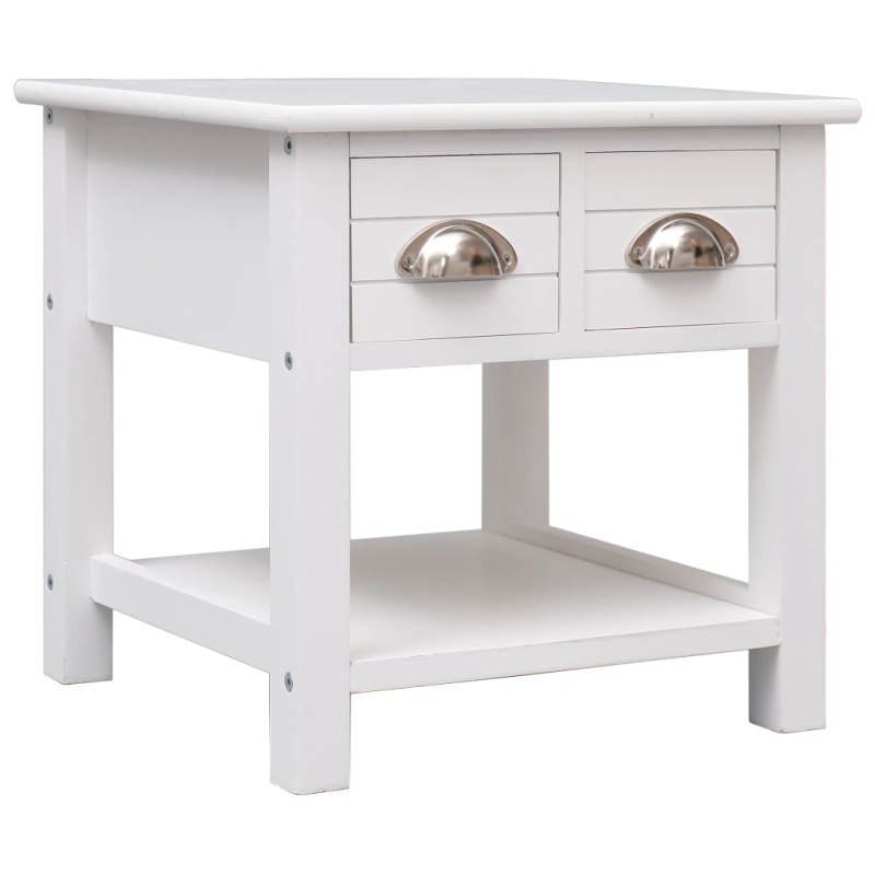 Mesa de apoio 40x40x40 cm madeira de paulownia branco-Mesas de apoio-Home Retail