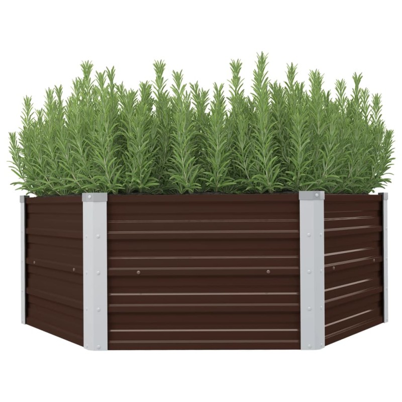 Canteiro jardim elevado 129x129x46cm aço galvanizado castanho-Vasos e floreiras-Home Retail