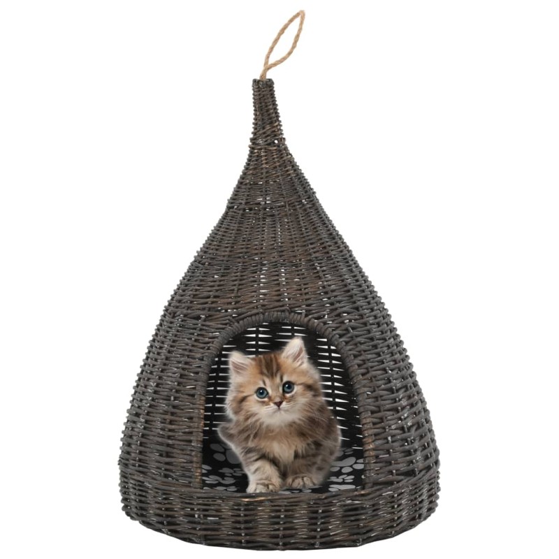 Ninho p/ gatos tipi c/ almofadão 40x60 cm salgueiro cinzento-Móveis para gatos-Home Retail