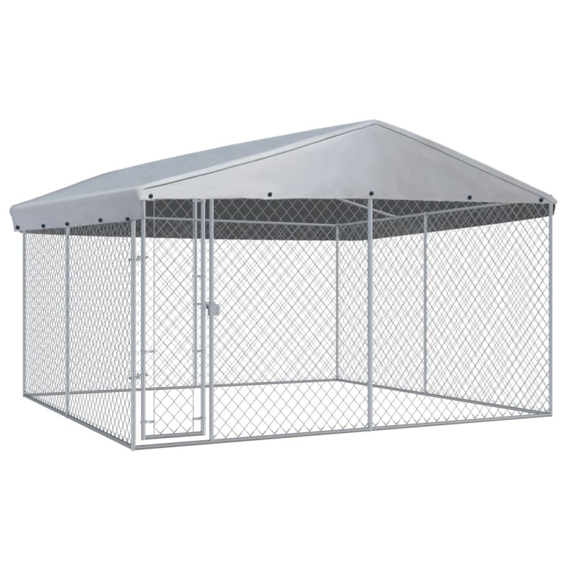 Canil de exterior com telhado 382x382x225 cm-Canis-Home Retail