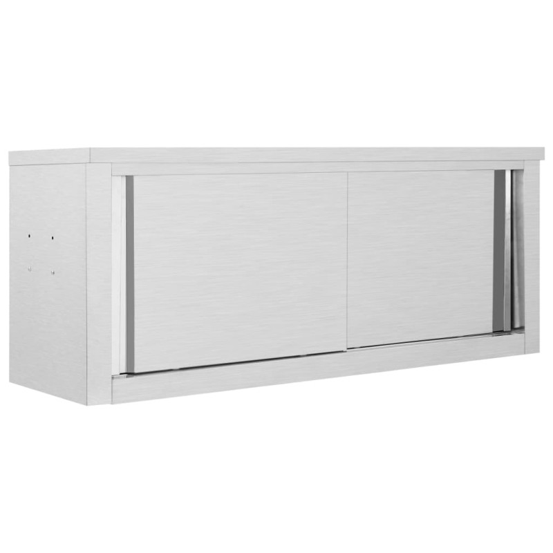 Móvel parede cozinha portas correr 120x40x50 cm aço inoxidável-Armazenamento de alimentos-Home Retail