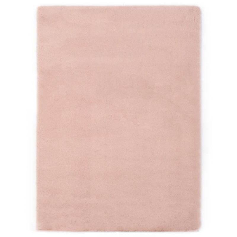 Tapete em pele de coelho artificial 160x230 cm rosa velho-Tapetes-Home Retail