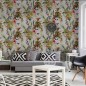 DUTCH WALLCOVERINGS Papel de parede com lémures prateado