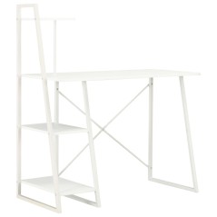 Secretária com unidade de prateleiras 102x50x117 cm branco