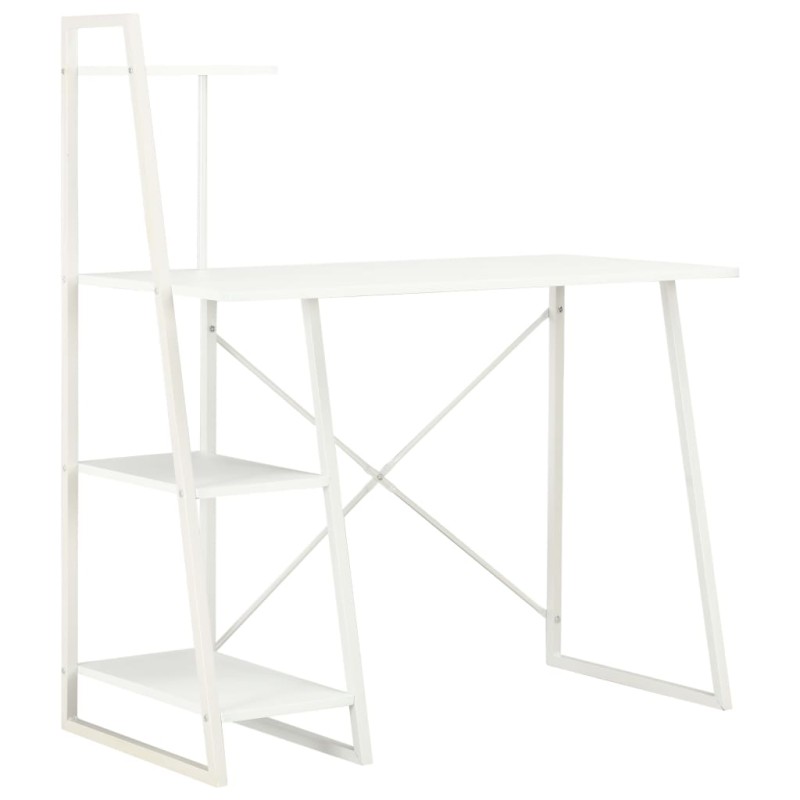 Secretária com unidade de prateleiras 102x50x117 cm branco-Escrivaninhas-Home Retail