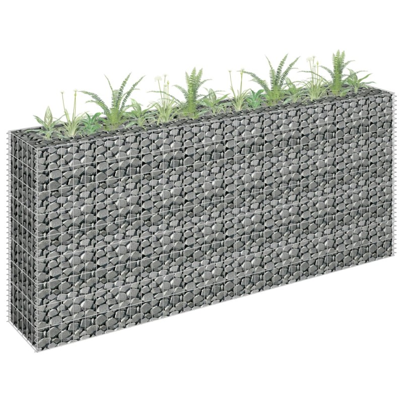 Canteiro elevado/cesto gabião 180x30x90 cm aço galvanizado-Vasos e floreiras-Home Retail