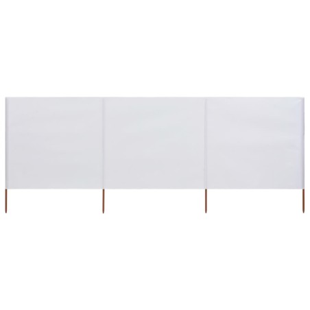 Para-vento com 3 painéis 400x80 cm tecido branco areia