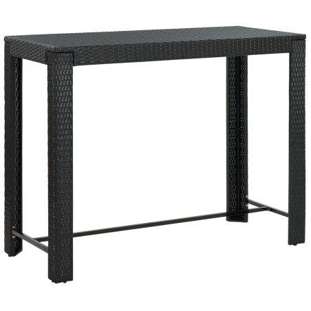 Mesa de bar para jardim 140,5x60,5x110,5 cm vime PE preto