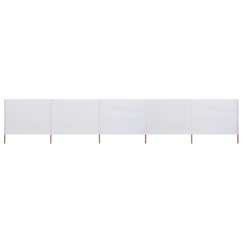 Para-vento com 5 painéis em tecido 600x80 cm cor areia branco-Guarda-sóis e telas de varanda-Home Retail