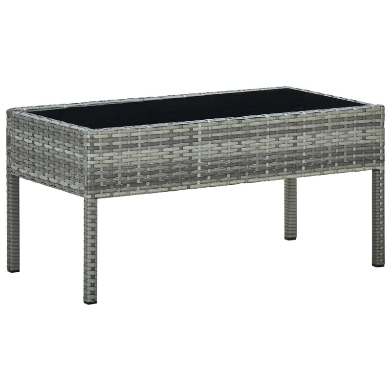 Mesa de jardim 75x40x37 vime PE cinzento-Mesas de jardim-Home Retail