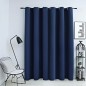 Cortina blackout com argolas em metal 290x245 cm azul