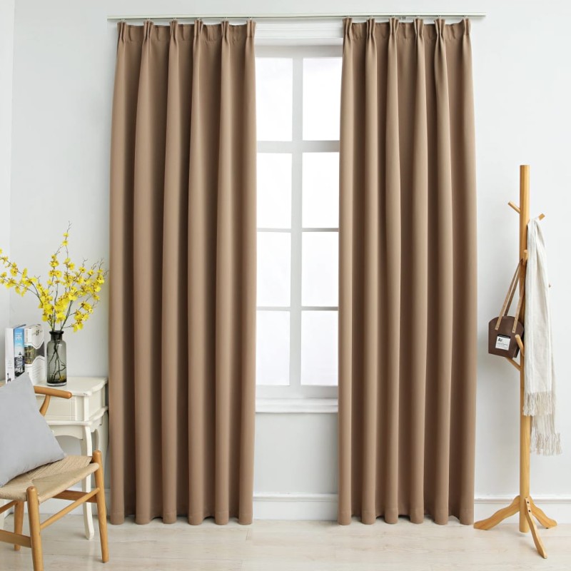 Cortinas blackout c/ganchos 2pcs 140x225cm cinzento-acastanhado-Persianas e cortinas-Home Retail