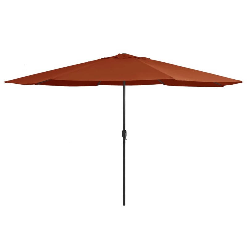 Guarda-sol de exterior com poste de metal 400 cm terracota-Guarda-sóis e telas de varanda-Home Retail