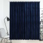 Cortina blackout com ganchos 290x245 cm veludo azul-escuro