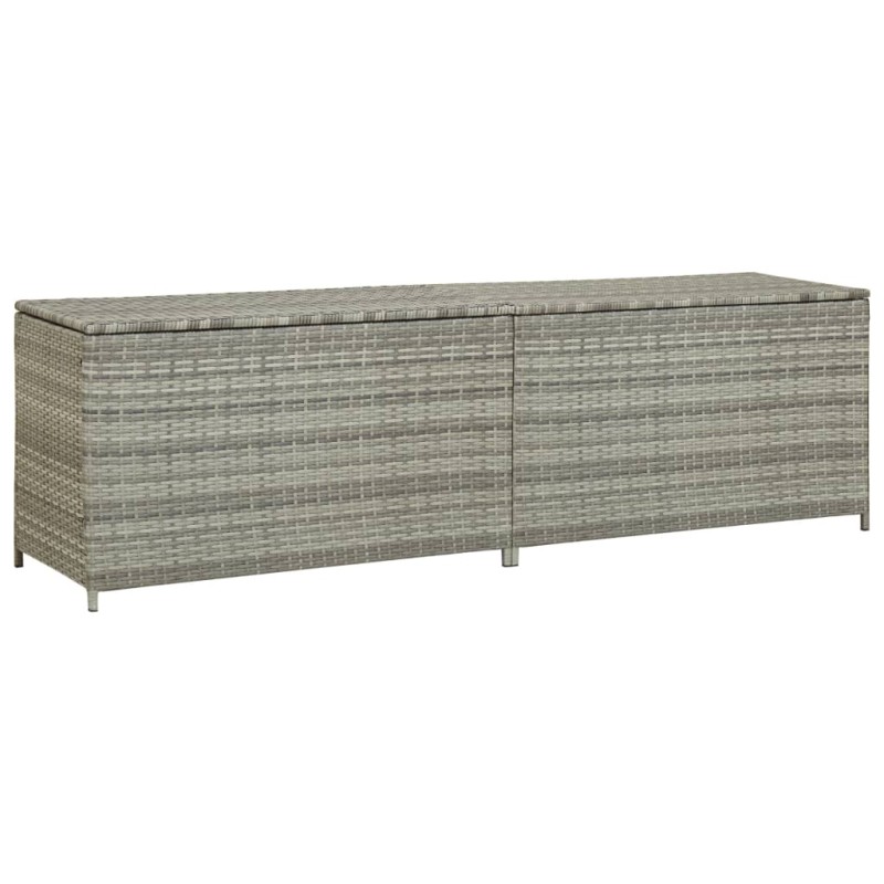 Caixa de arrumação para jardim 200x50x60 cm vime PE cinzento-Baús para armazenamento exterior-Home Retail