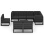 9 pcs conjunto lounge de jardim c/ almofadões pinho maciço