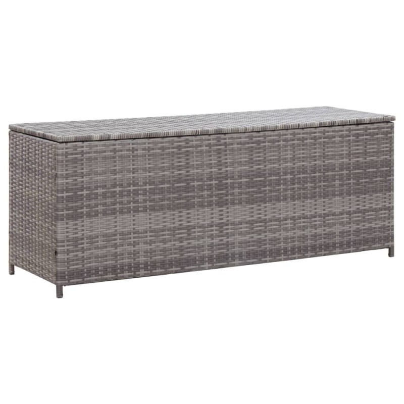 Caixa de arrumação para jardim 150x50x60 cm vime PE cinzento-Baús para armazenamento exterior-Home Retail