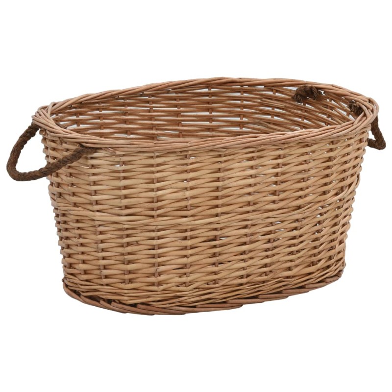 Cesto para lenha com pegas 56x40x28 cm salgueiro natural-Prateleiras para lenha e madeira-Home Retail