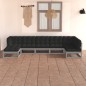 7 pcs conjunto lounge de jardim c/ almofadões pinho maciço