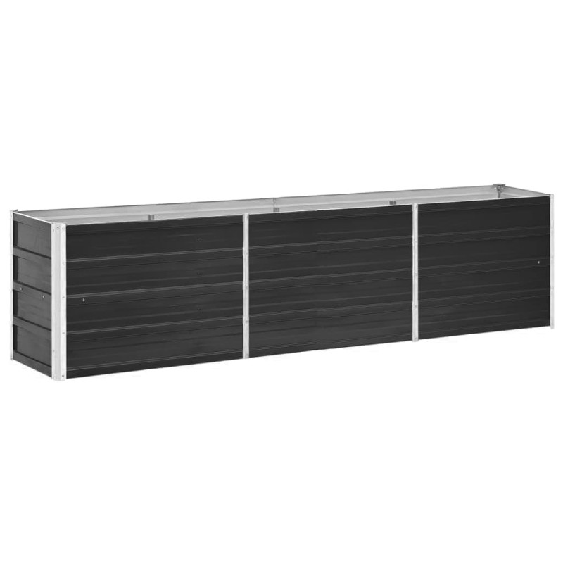 Canteiro elevado jardim aço galvanizado 240x40x45 cm antracite-Vasos e floreiras-Home Retail