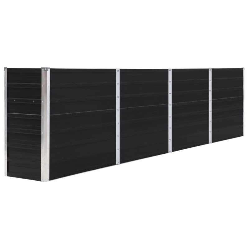 Canteiro jardim elevado 320x40x77 cm aço galvanizado antracite-Vasos e floreiras-Home Retail