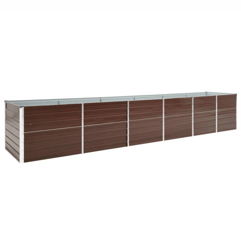 Canteiro elevado de jardim 480x80x77cm aço galvanizado castanho-Vasos e floreiras-Home Retail