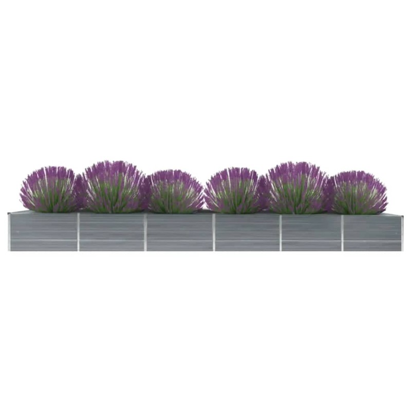 Canteiro elevado de jardim aço galvanizado 480x80x45cm cinzento-Vasos e floreiras-Home Retail