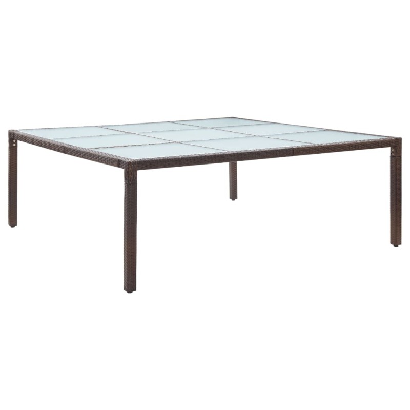 Mesa de jantar para jardim 200x200x74 cm vime PE castanho-Mesas de jardim-Home Retail