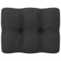 8 pcs conjunto lounge jardim c/ almofadões pinho maciço preto