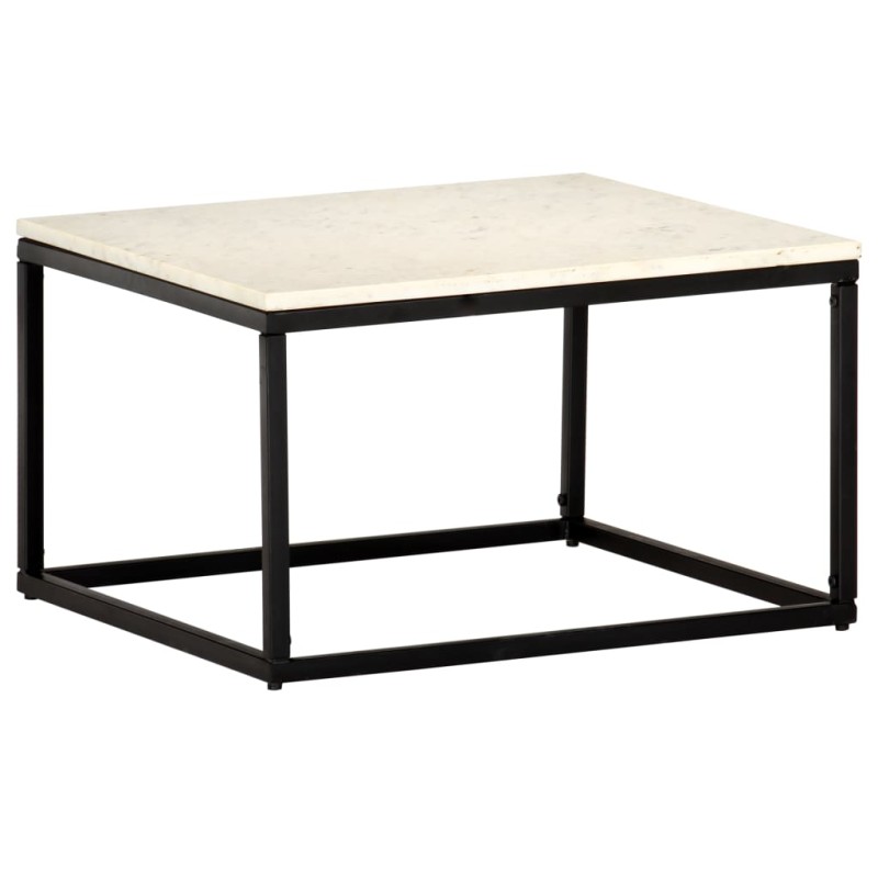 Mesa centro 60x60x35cm pedra genuína textura mármore branco-Mesas de centro-Home Retail