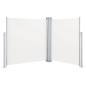 Toldo lateral retrátil duplo para pátio 170x600 cm creme